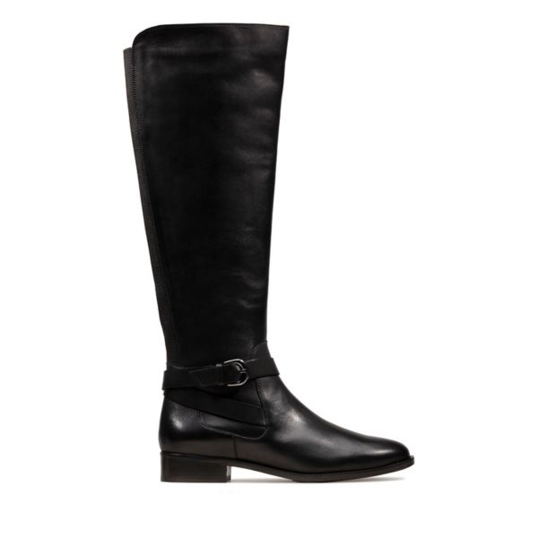 Clarks Womens Netley Whirl Knee High Boots Black | USA-3529468